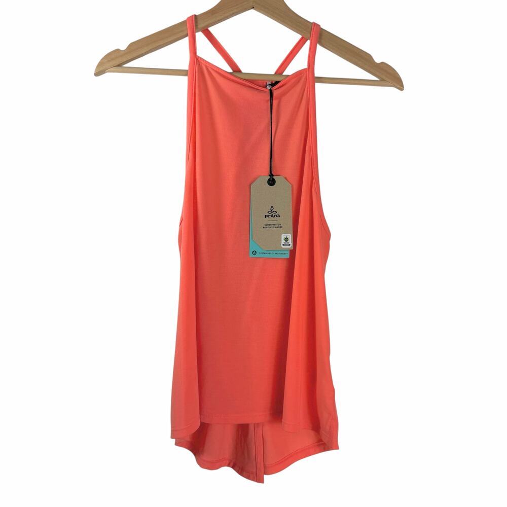 New prAna Epiquator Coral Open Back Yoga Athletic Tank Size XS